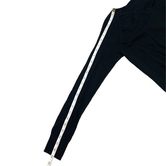 LOFT Outlet Sweater Solid Black Long Sleeve‎ V-Neck Pullover Women's Casual - Picture 6 of 10